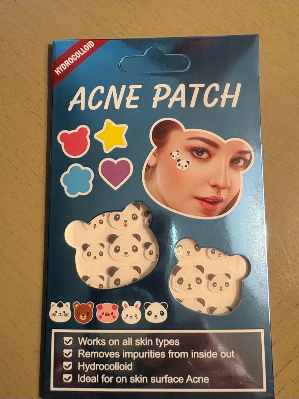 Acne Patch Hydrocolloid Patches - Panda Design (White)